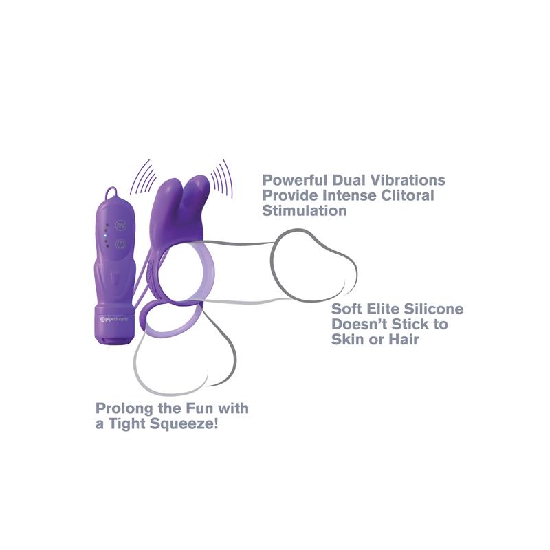 FANTASY C-RINGZ - FANTASY C-RINGZ TWIN TEAZER RABBIT RING PURPLE