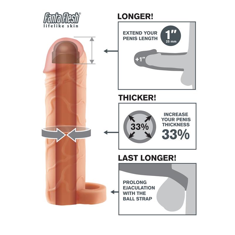 FANTASY X-TENSIONS - FANTASY X-TENSIONS  PERFECT 2,5 CM  EXTENSION  WITH BALL STRAP - FLESH