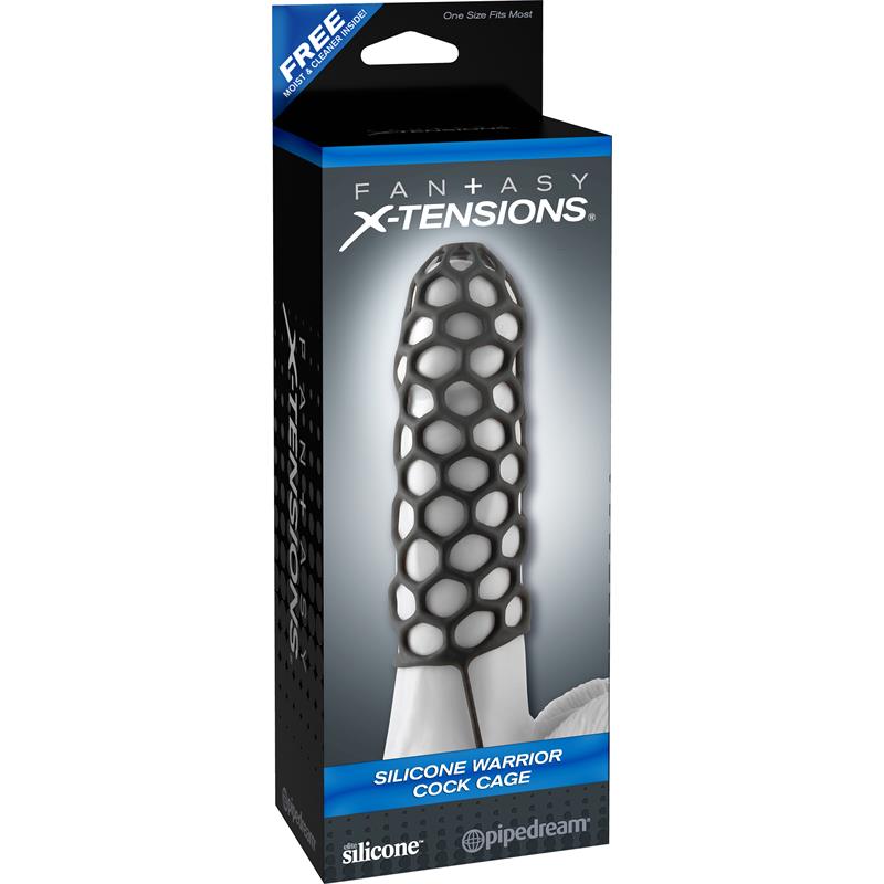 FANTASY X-TENSIONS - FANTASY X-TENSIONS  SILICONE WARRIOR COCK CAGE-BLA