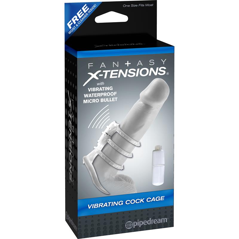 FANTASY X-TENSIONS - FANTASY X-TENSIONS  VIBRATING COCK CAGE - CLEAR