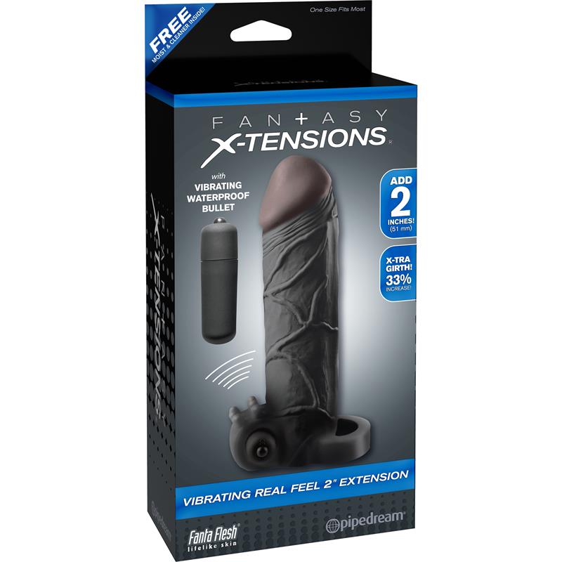 FANTASY X-TENSIONS - FANTASY X-TENSIONS  VIBRATING REAL FEEL EXTENSION 5,1 CM - BLACK