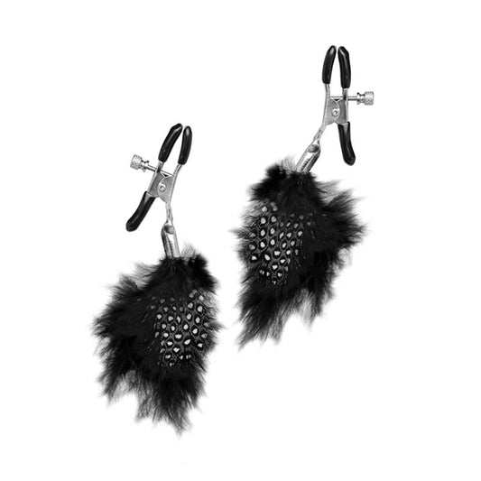 FETISH FANTASY L.E. - FEATHER NIPPLE CLAMPS BLACK