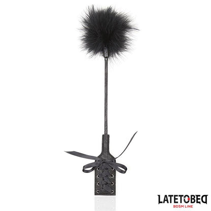 LATETOBED BDSM LINE - FEATHER TICKLER AND LACE RIBBON PADDLE