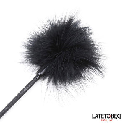 LATETOBED BDSM LINE - FEATHER TICKLER AND LACE RIBBON PADDLE