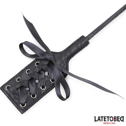 LATETOBED BDSM LINE - FEATHER TICKLER AND LACE RIBBON PADDLE
