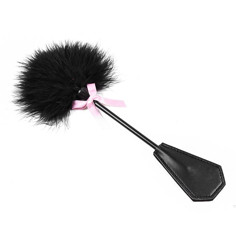 LATETOBED BDSM LINE - FEATHER TICKLER AND PADDLE 2 IN 1 29 CM BLACK