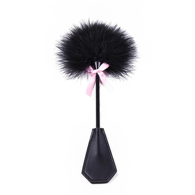 LATETOBED BDSM LINE - FEATHER TICKLER AND PADDLE 2 IN 1 29 CM BLACK