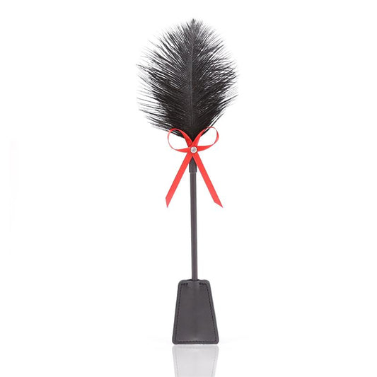 LATETOBED BDSM LINE - FEATHER TICKLER AND PADDLE 36 CM RED/BLACK