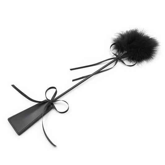 LATETOBED BDSM LINE - FEATHER TICKLER AND PADDLE 49 CM BLACK