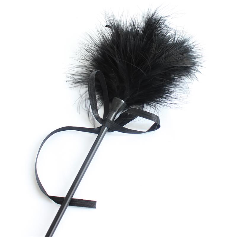 LATETOBED BDSM LINE - FEATHER TICKLER AND PADDLE 49 CM BLACK