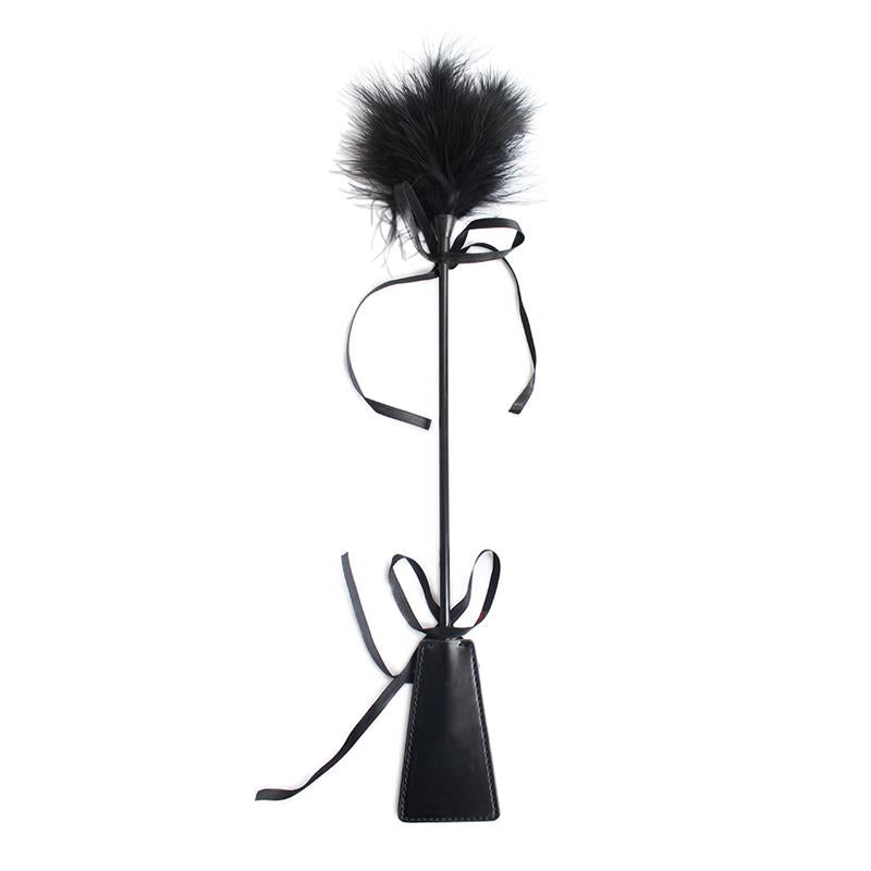 LATETOBED BDSM LINE - FEATHER TICKLER AND PADDLE 49 CM BLACK
