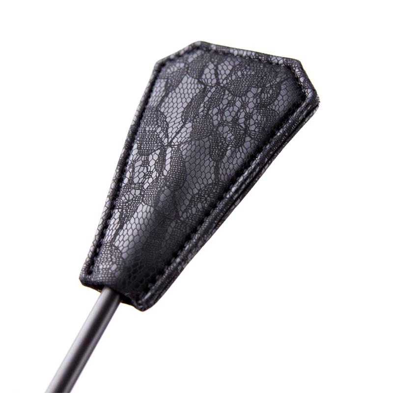 LATETOBED BDSM LINE - FEATHER TICKLER AND PADDLE WITH LACE 2 IN 1 56 CM BLACK