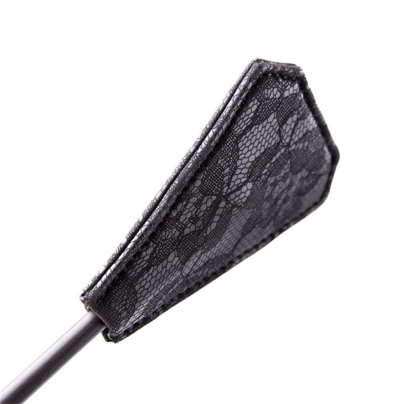 LATETOBED BDSM LINE - FEATHER TICKLER AND PADDLE WITH LACE 2 IN 1 56 CM BLACK