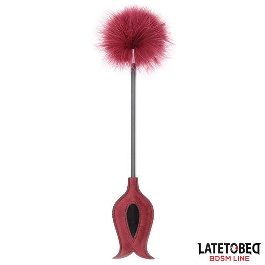 LATETOBED BDSM LINE - FEATHER TICKLER AND ROSE SHAPE PADDLE
