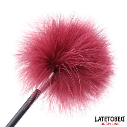 LATETOBED BDSM LINE - FEATHER TICKLER AND ROSE SHAPE PADDLE
