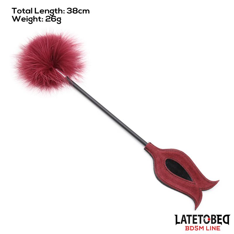 LATETOBED BDSM LINE - FEATHER TICKLER AND ROSE SHAPE PADDLE