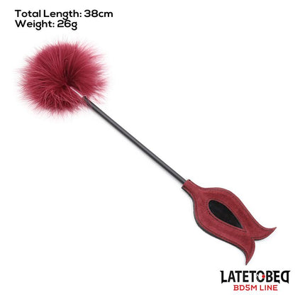 LATETOBED BDSM LINE - FEATHER TICKLER AND ROSE SHAPE PADDLE