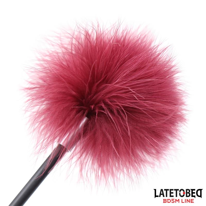 LATETOBED BDSM LINE - FEATHER TICKLER AND ROSE SHAPE PADDLE
