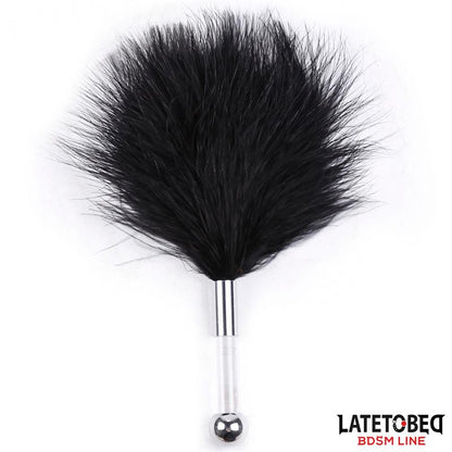 LÍNEA BDSM LATETOBED - PLUMERO CON MANGO DE METAL ACRÍLICO