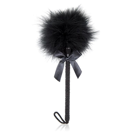 LATETOBED BDSM LINE - FEATHER TICKLER WITH BOW 25 CM BLACK