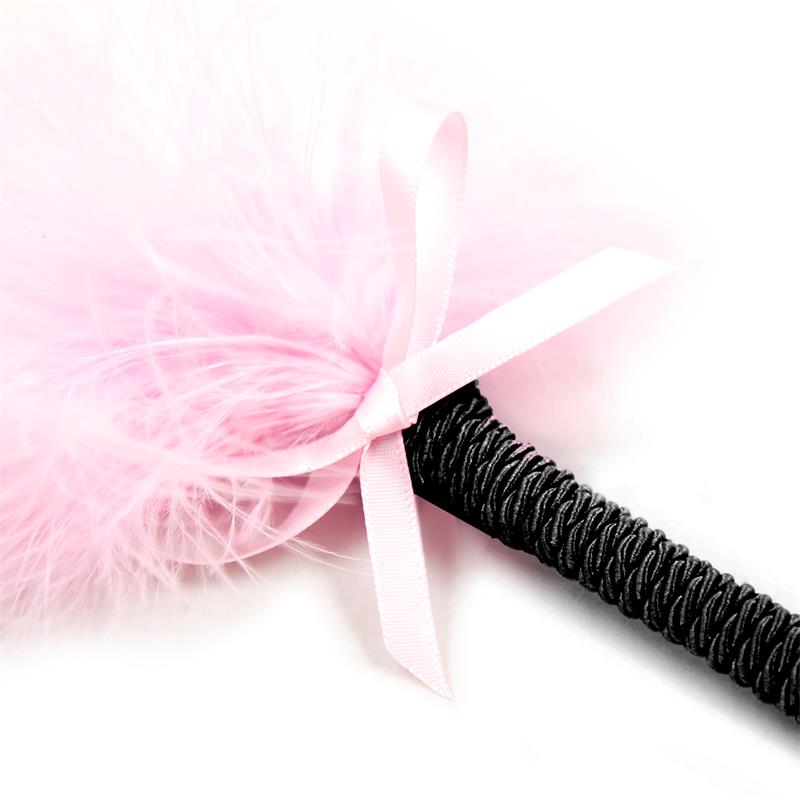 LATETOBED BDSM LINE - FEATHER TICKLER WITH BOW 25 CM PINK