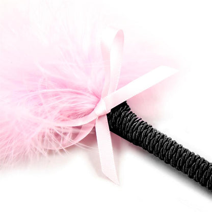 LATETOBED BDSM LINE - FEATHER TICKLER WITH BOW 25 CM PINK