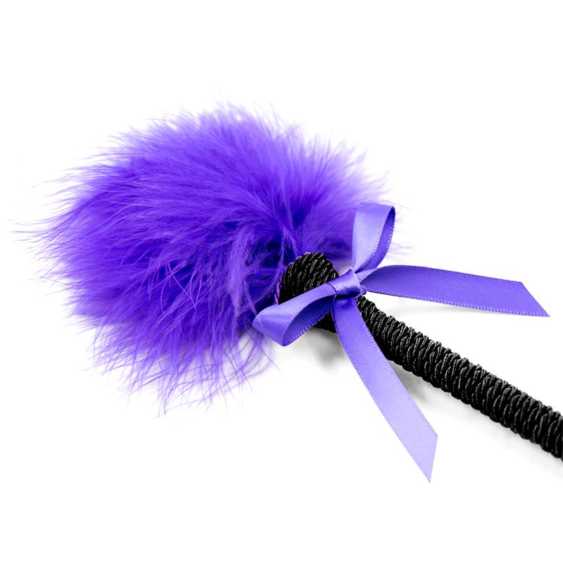 LATETOBED BDSM LINE - FEATHER TICKLER WITH BOW 25 CM PURPLE