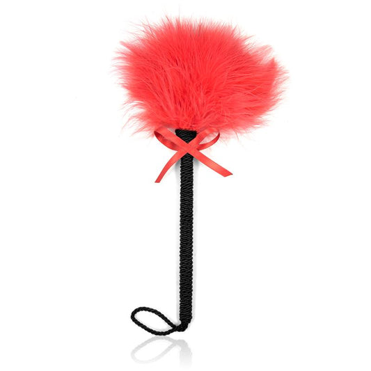 LATETOBED BDSM LINE - FEATHER TICKLER WITH BOW 25 CM RED
