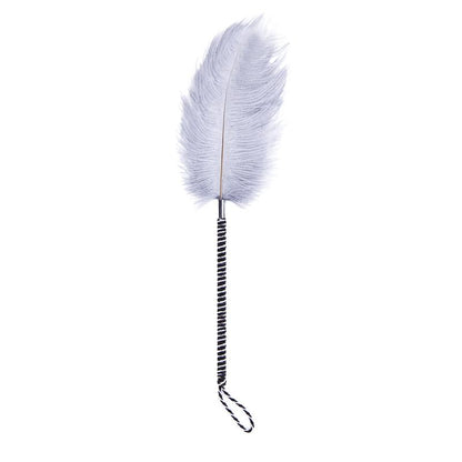 LATETOBED BDSM LINE - FEATHER TICKLER WITH WRAPPED 46 CM BLACK/WHITE