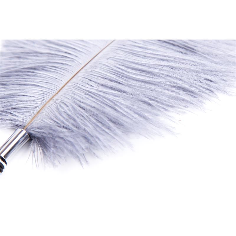 LATETOBED BDSM LINE - FEATHER TICKLER WITH WRAPPED 46 CM BLACK/WHITE