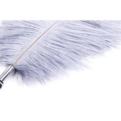 LATETOBED BDSM LINE - FEATHER TICKLER WITH WRAPPED 46 CM BLACK/WHITE