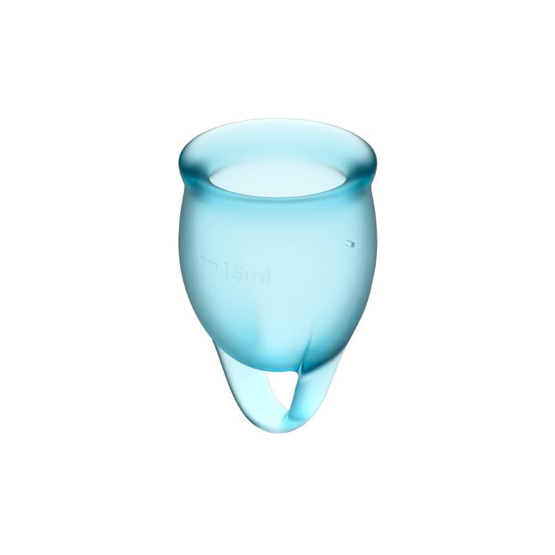 SATISFYER - FEEL CONFIDENT MENSTRUAL CUP LIGHT BLUE PACK OF 2