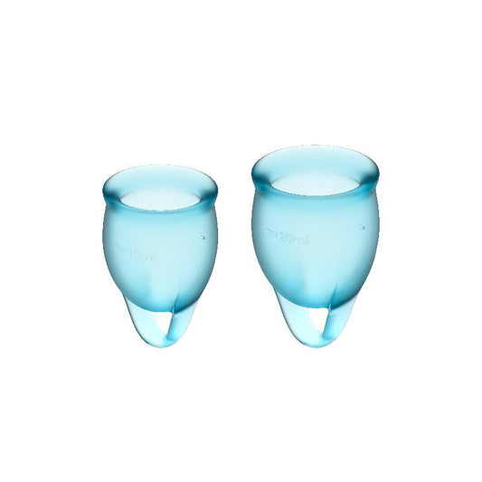 SATISFYER - FEEL CONFIDENT MENSTRUAL CUP LIGHT BLUE PACK OF 2
