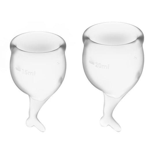 SATISFYER - FEEL SECURE MENSTRUAL CUP TRANSPARENT PACK OF 2
