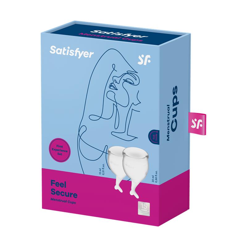 SATISFYER - COUPE MENSTRUELLE FEEL SECURE TRANSPARENTE LOT DE 2