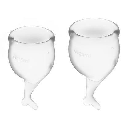 SATISFYER - FEEL SECURE MENSTRUAL CUP TRANSPARENT PACK OF 2
