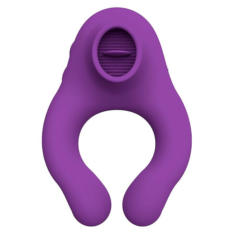 ACTION - FENDA VIBRATING RING WITH LICKING TONGUE AND REMOTE CONTROL 3 MOTORS MAGNETIC USB