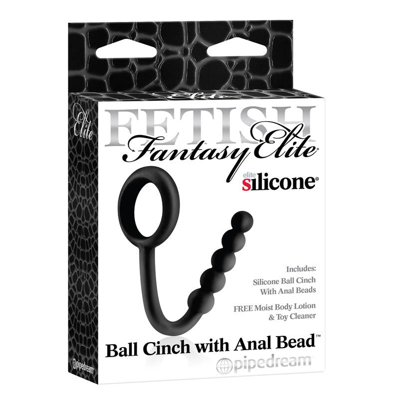 FETISH FANTASY ELITE - FETISH FANTASY ELITE BALL CINCH WITH ANAL BEAD BLACK