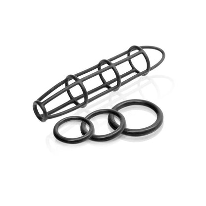 FETISH FANTASY ELITE - FETISH FANTASY ELITE COCKCAGE AND RING SET BLACK