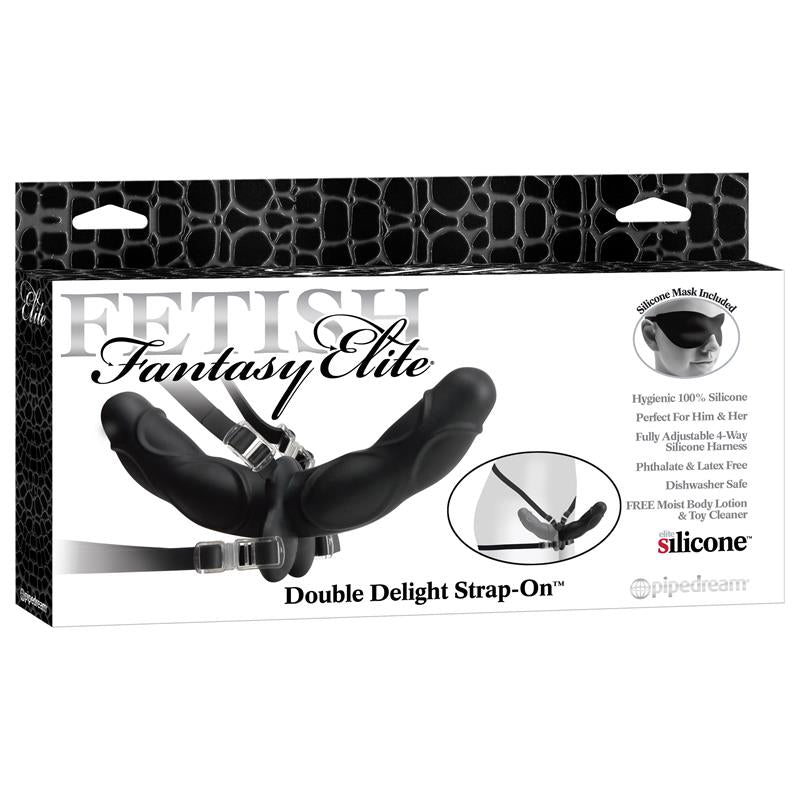 FETISH FANTASY ELITE - FETISH FANTASY ELITE DOUBLE DELIGHT STRAP-ON BLACK