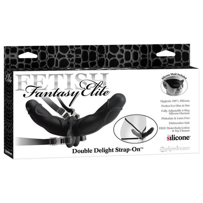 FETISH FANTASY ELITE - FETISH FANTASY ELITE DOUBLE DELIGHT STRAP-ON BLACK