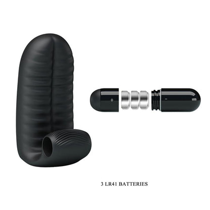 PRETTYLOVE - FINGER SLEEVE WITH VIBRATION ABBOTT BLACK