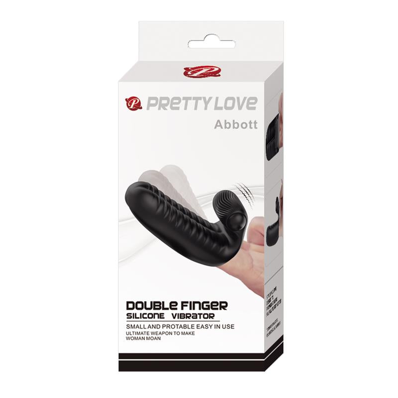 PRETTYLOVE - FINGER SLEEVE WITH VIBRATION ABBOTT BLACK
