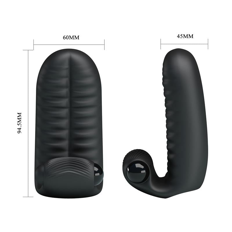PRETTYLOVE - FINGER SLEEVE WITH VIBRATION ABBOTT BLACK