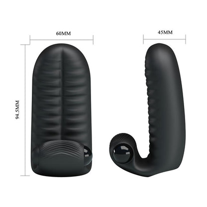 PRETTYLOVE - FINGER SLEEVE WITH VIBRATION ABBOTT BLACK