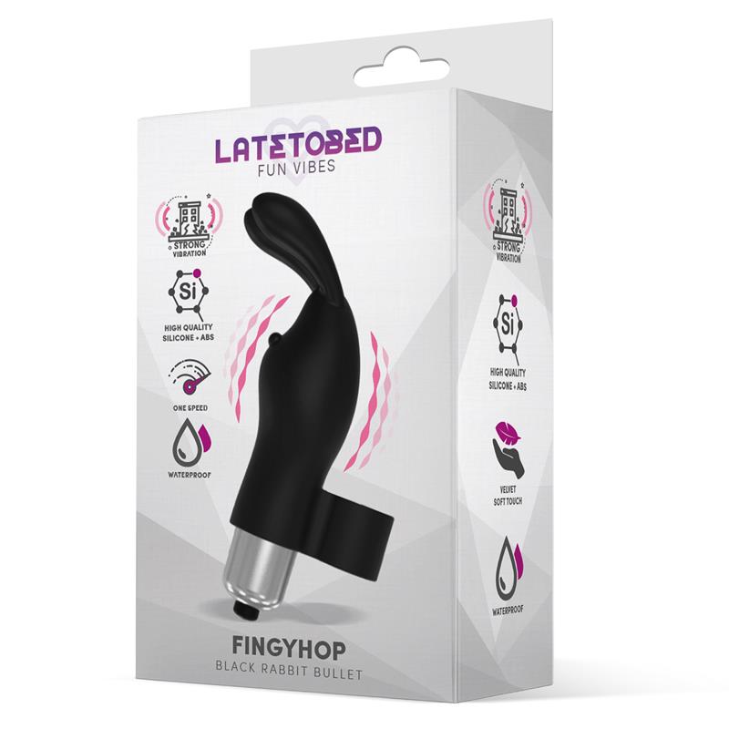 LATETOBED - FINGYHOP VIBRATING BULLET WITH RABBIT BLACK