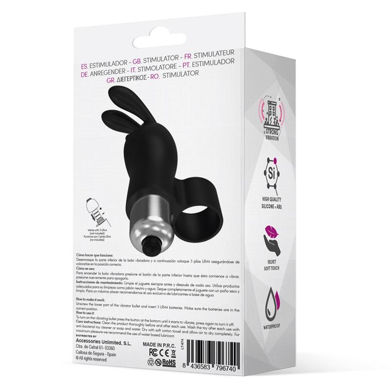 LATETOBED - FINGYHOP VIBRATING BULLET WITH RABBIT BLACK