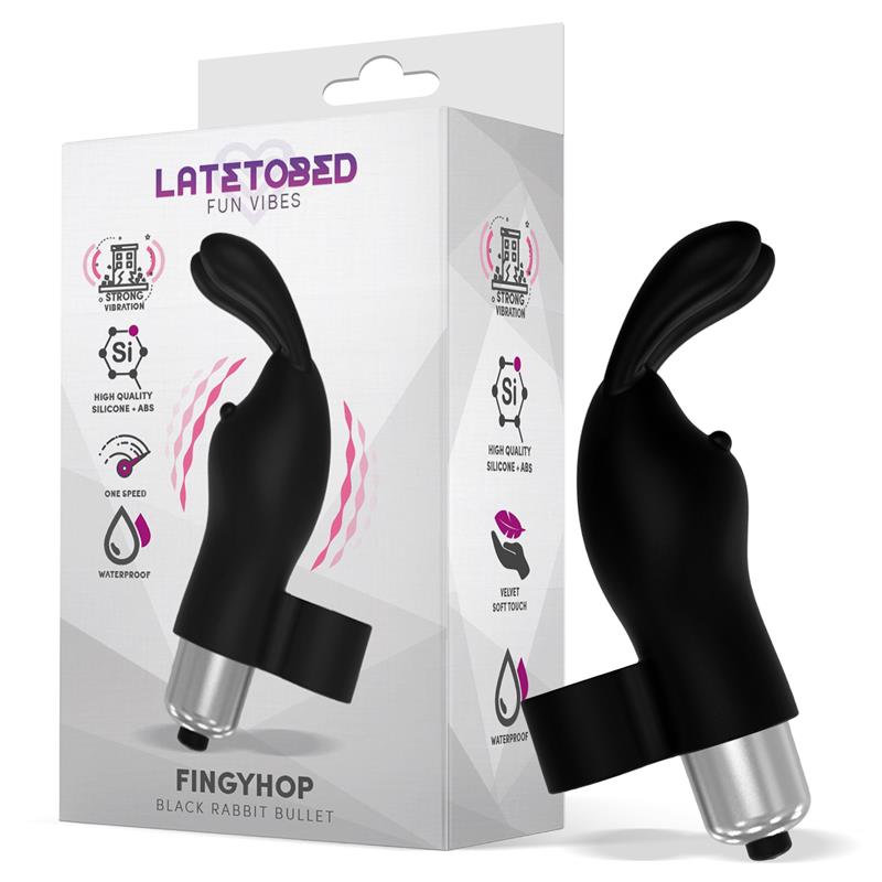 LATETOBED - FINGYHOP VIBRATING BULLET WITH RABBIT BLACK