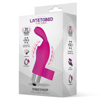 LATETOBED - FINGYHOP VIBRATING BULLET WITH RABBIT SILICONE PINK