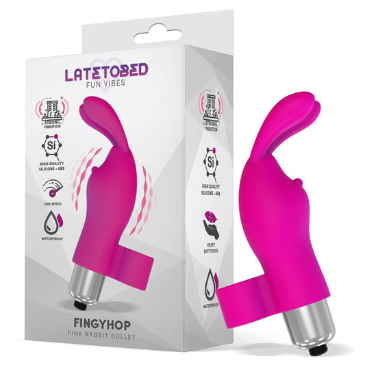 LATETOBED - FINGYHOP VIBRATING BULLET WITH RABBIT SILICONE PINK